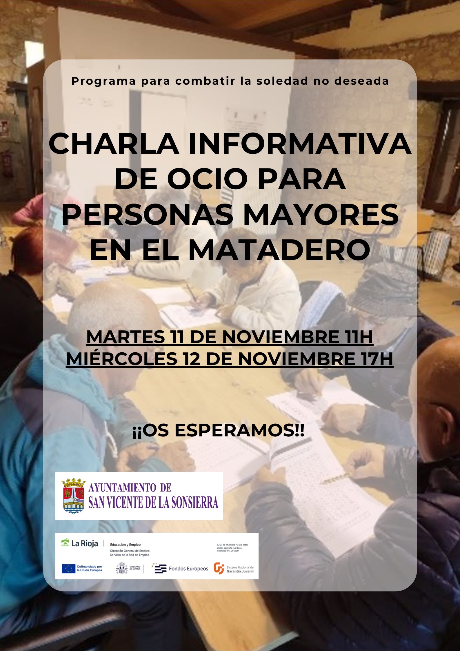 Programa para combatir la soledad no deseada, proyecto de empleo año 2025