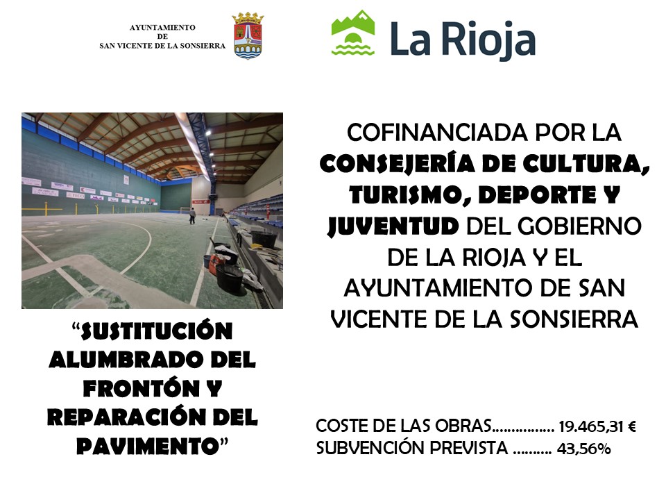 Obras de reparación y conservación en el frontón cubierto