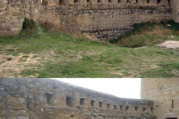 Antes y despues de las actuaciones del espacio superior y tramo norte de la Muralla del Recinto Fortificado de San Vicente de la Sonsierra, La Rioja (2012)